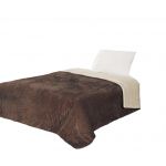 Koc na łóżko w kolorach brązowym i beżowym
